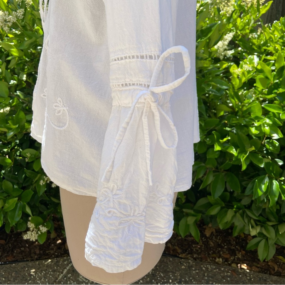 American South Side White Cotton Shirt - Picture 6 of 7